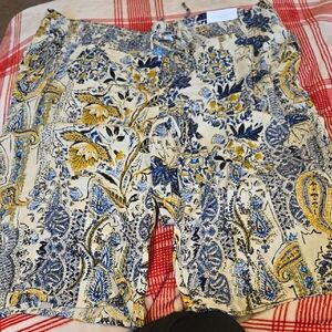 Maurices Blue and Yellow Paisley Wide Leg Pants